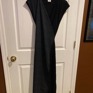 CAbi Black Asymmetrical Sheath Dress V-Neck